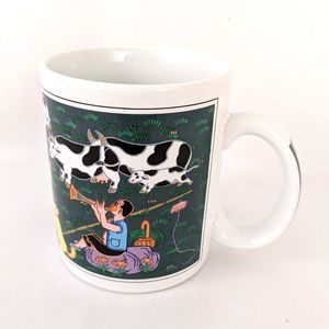 Chaleur Playing for Cows Asian Theme Artistic Coffee Mug Cup